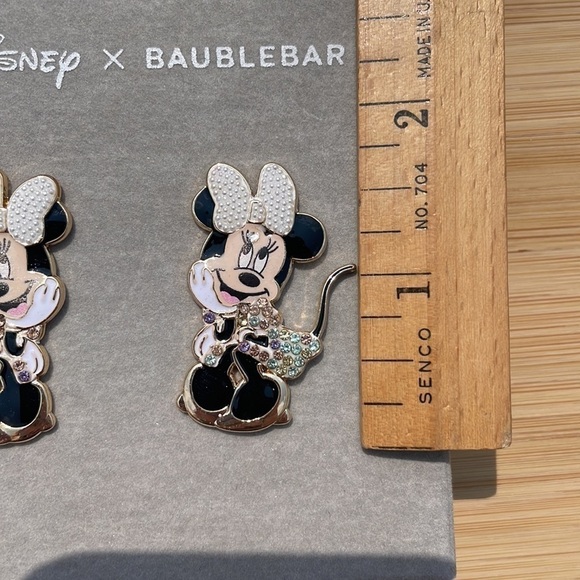 Brand New Disney x BaubleBar Minnie Mouse Pearl Beaded Bow Pastel Post Earrings - Picture 7 of 10